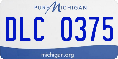 MI license plate DLC0375