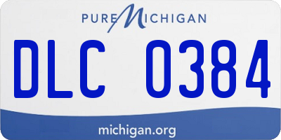 MI license plate DLC0384