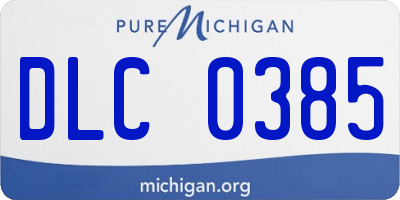 MI license plate DLC0385