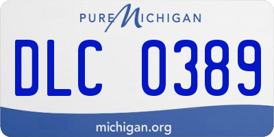 MI license plate DLC0389