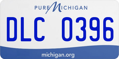 MI license plate DLC0396