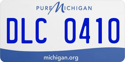 MI license plate DLC0410