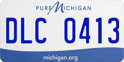 MI license plate DLC0413