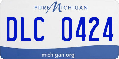 MI license plate DLC0424