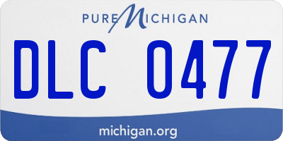 MI license plate DLC0477