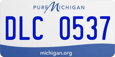 MI license plate DLC0537