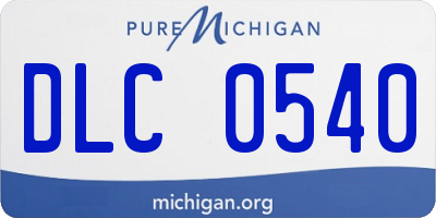 MI license plate DLC0540