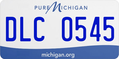 MI license plate DLC0545