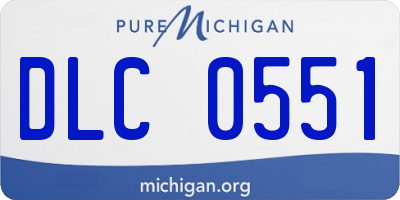 MI license plate DLC0551