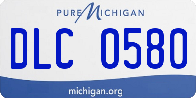 MI license plate DLC0580