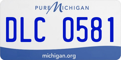 MI license plate DLC0581