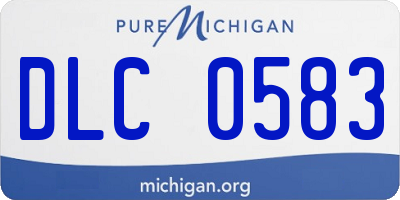 MI license plate DLC0583