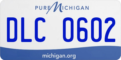 MI license plate DLC0602