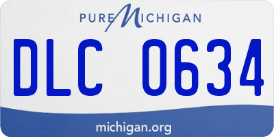 MI license plate DLC0634