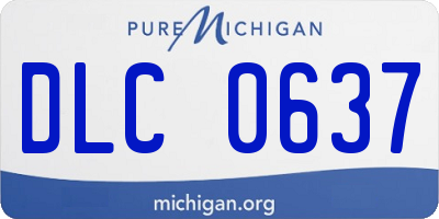 MI license plate DLC0637