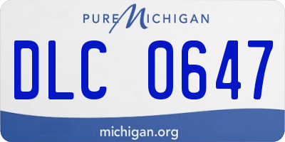 MI license plate DLC0647