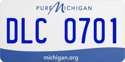 MI license plate DLC0701
