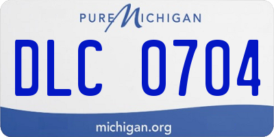 MI license plate DLC0704