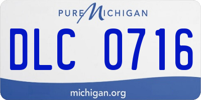 MI license plate DLC0716