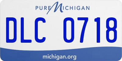 MI license plate DLC0718