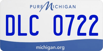 MI license plate DLC0722