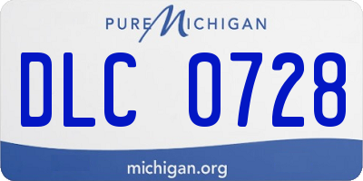 MI license plate DLC0728