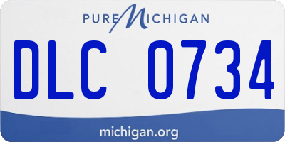 MI license plate DLC0734