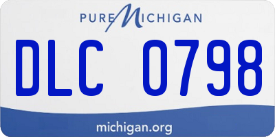 MI license plate DLC0798