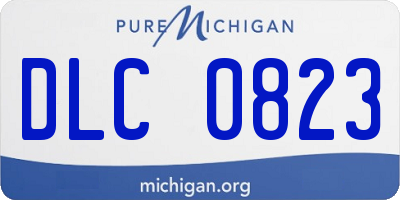 MI license plate DLC0823