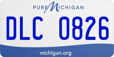 MI license plate DLC0826