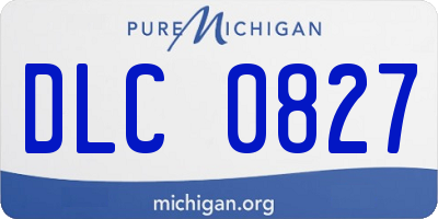 MI license plate DLC0827
