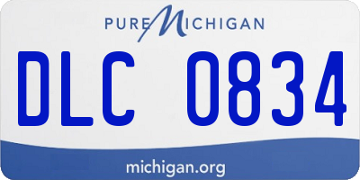 MI license plate DLC0834