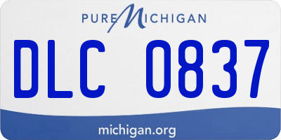 MI license plate DLC0837