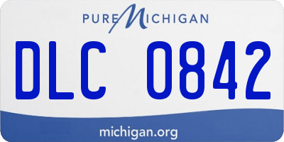 MI license plate DLC0842