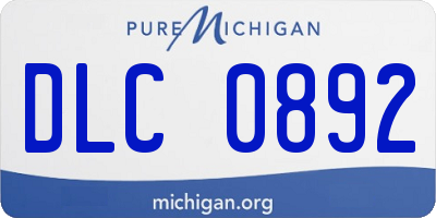 MI license plate DLC0892