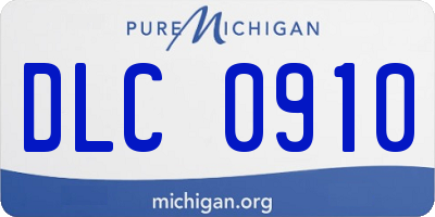MI license plate DLC0910