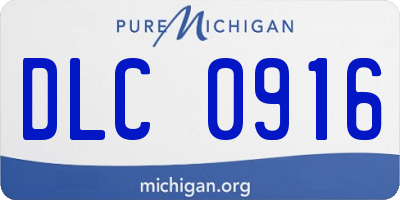 MI license plate DLC0916