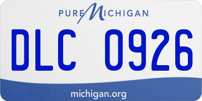 MI license plate DLC0926