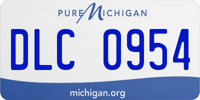 MI license plate DLC0954