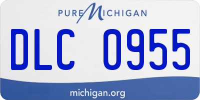 MI license plate DLC0955