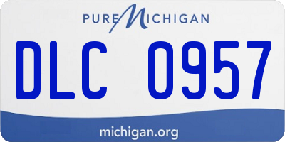 MI license plate DLC0957