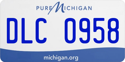 MI license plate DLC0958