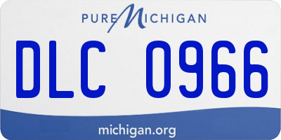 MI license plate DLC0966