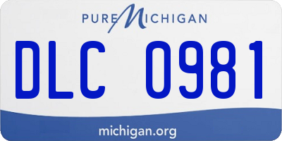 MI license plate DLC0981