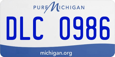 MI license plate DLC0986