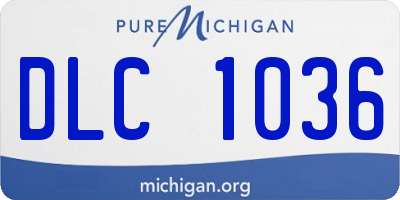 MI license plate DLC1036