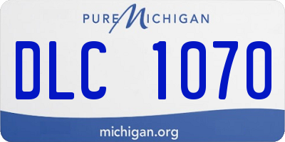 MI license plate DLC1070