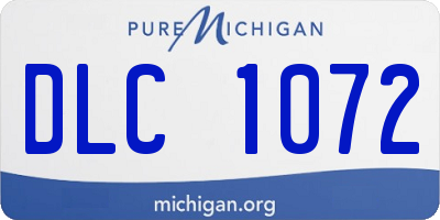 MI license plate DLC1072