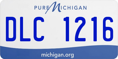 MI license plate DLC1216