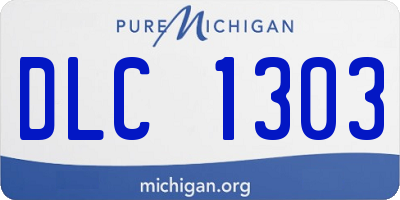 MI license plate DLC1303